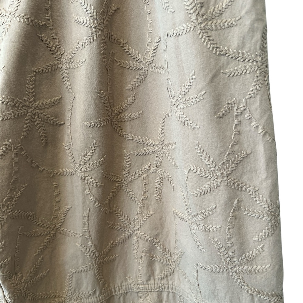 House of Harlow 1960 Barrel Leg Pants Khaki Embroidered Boho L - Picture 3 of 5